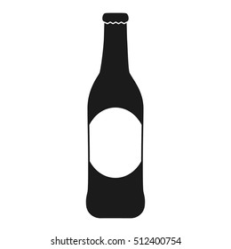 Beer bottle icon. Pub alcohol bar brewery and drink theme. Isolated design. Vector illustration