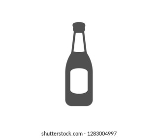 Beer bottle icon. Pub Craft beer sign. Brewery beverage symbol. Quality design element. Classic style icon. Vector