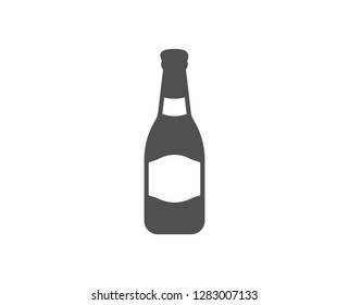 Beer bottle icon. Pub Craft beer sign. Brewery beverage symbol. Quality design element. Classic style icon. Vector