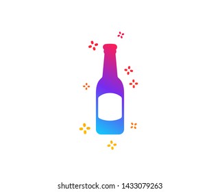 Beer bottle icon. Pub Craft beer sign. Brewery beverage symbol. Dynamic shapes. Gradient design beer icon. Classic style. Vector