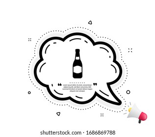 Bier-Flasche-Symbol. Angebotsblase. Bierschild von Pub Craft. Brauereigetränkesymbol.Anführungszeichen. Klassisches Bierflaschensymbol. Vektorillustration