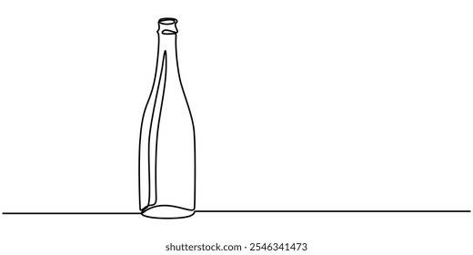 Beer bottle. Icon with reflection on white background. continuous one line drawing of pro vector illustration, Craft Beer Vector Handwritten Lettering. Pub, Drink, Alcohol, Restaurant.