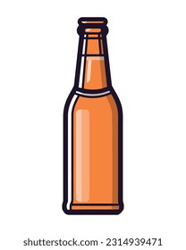 Beer bottle icon with refreshing foamy brew icon isolated