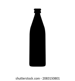 Beer bottle icon. Silhouette of a beer bottle. Vector illustration isolated on a white background for design and web.