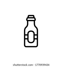 Icono de botella de cerveza. Línea simple, contorno vectorial elementos de iconos internacionales del día de la cerveza para ui y ux, sitio web o aplicación móvil