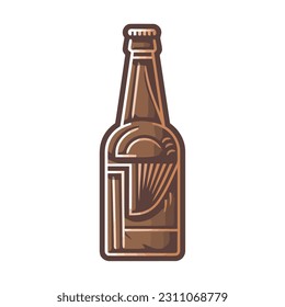 Beer bottle icon symbolizes celebration in pub icon isolated