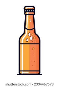 Beer bottle icon symbolizes refreshing drink celebration isolated