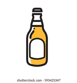 beer bottle icon thin line for web and mobile, modern minimalistic flat design.