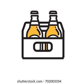 beer bottle icon thin line for web and mobile, modern minimalistic flat design.