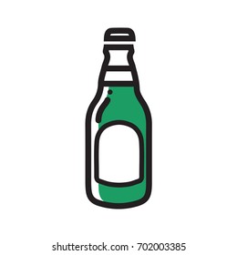 beer bottle icon thin line for web and mobile, modern minimalistic flat design.
