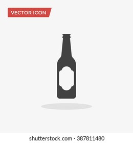 Beer Bottle Icon In Trendy Flat Style Isolated On Grey Background. Glass Bottle Symbol For Your Web Site Design, Logo, App, UI. Vector Illustration, EPS10.