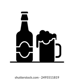 beer bottle icon vector design template simple and clean
