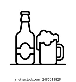 beer bottle icon vector design template simple and clean