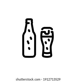 beer bottle icon vector glyph style design