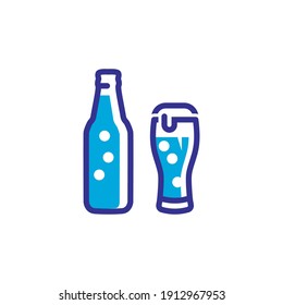 beer bottle icon vector glyph style design