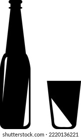 icono de botella de cerveza vector estilo glifo diseño en fondo blanco..eps