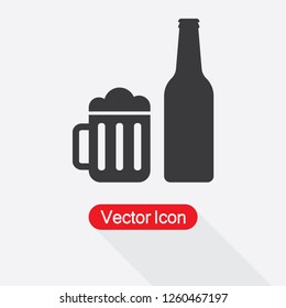 Beer Bottle Icon Vector Illustration Eps10