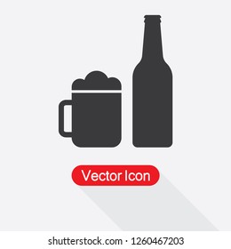 Beer Bottle Icon Vector Illustration Eps10