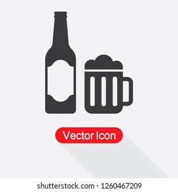 Beer Bottle Icon Vector Illustration Eps10