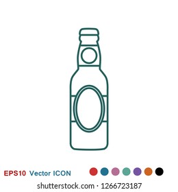 Beer bottle icon vector illustration for web and apps.