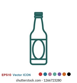 Beer bottle icon vector illustration for web and apps.