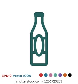Beer bottle icon vector illustration for web and apps.