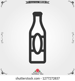 Beer bottle icon vector illustration for web and apps.