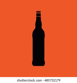 Beer bottle icon vector illustration. Orange background