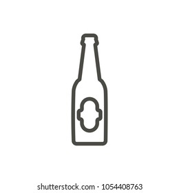 Beer bottle icon vector. Line alcohol drink symbol. Trendy flat outline ui sign design. Thin linear graphic pictogram for web site, mobile application. Logo illustration. Eps10.