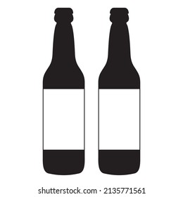 Bierflasche-Symbol, Vektorgrafik auf weißem Hintergrund