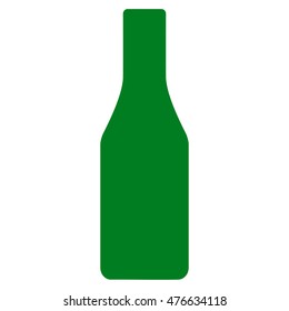Beer Bottle icon. Vector style is flat iconic symbol, green color, white background.