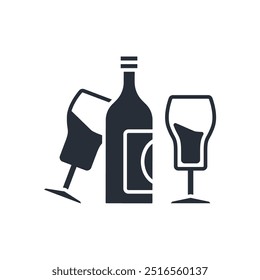 ícone Beer Bottle. vetor.Editável traço.sinal de estilo linear para usar web design,ilustração logo.Symbol.