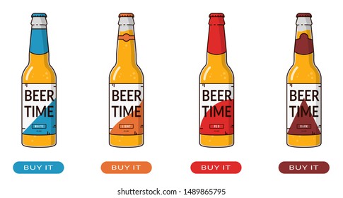 Beer bottle icon.Octoberfest drink bottles logo symbol. Social media sign isolated on white background. Simple vector illustration for graphic and web design.