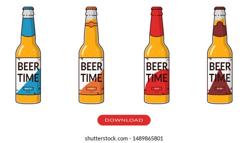 Beer bottle icon.Octoberfest drink bottles logo symbol. Social media sign isolated on white background. Simple vector illustration for graphic and web design.