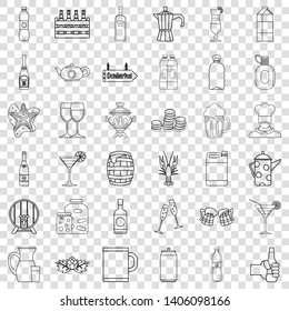 Beer bottle icons set. Outline style of 36 Beer bottle vector icons for web for any design
