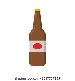 Beer bottle illustrated in vector on background