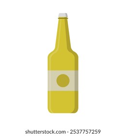 Beer bottle illustrated in vector on background