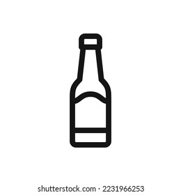 Beer bottle isolated icon, cold beer outline vector icon with editable stroke