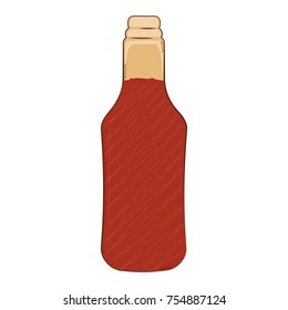 Beer bottle isolated on white background, Vector illustration