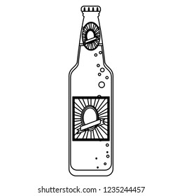 Beer bottle with label black and white