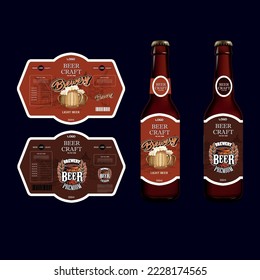 beer bottle label template flat