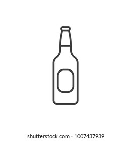 Beer Bottle Line Icon.