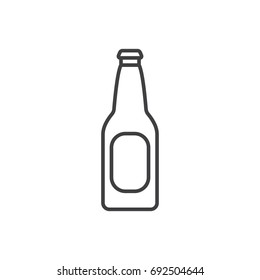 Beer Bottle Line Icon.