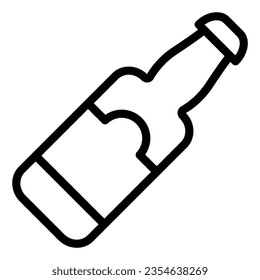 Beer bottle line icon. Glass bottle vector illustration isolated on white. Drink outline style design, designed for web and app. Eps 10