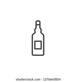 Beer bottle line icon. linear style sign for mobile concept and web design. Alcohol drink bottle outline vector icon. Symbol, logo illustration. Pixel perfect vector graphics