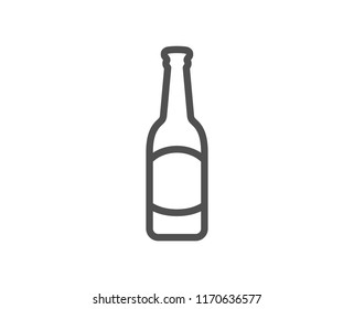 Beer bottle line icon. Pub Craft beer sign. Brewery beverage symbol. Quality design element. Classic style. Editable stroke. Vector