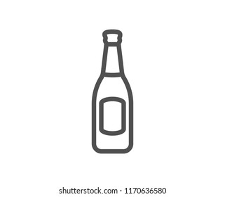 Beer bottle line icon. Pub Craft beer sign. Brewery beverage symbol. Quality design element. Classic style. Editable stroke. Vector