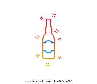 Beer bottle line icon. Pub Craft beer sign. Brewery beverage symbol. Gradient design elements. Linear beer bottle icon. Random shapes. Vector