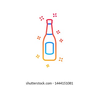 Beer bottle line icon. Pub Craft beer sign. Brewery beverage symbol. Gradient design elements. Linear beer icon. Random shapes. Vector