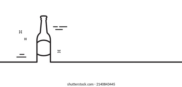 Beer bottle line icon. Pub Craft beer sign. Brewery beverage symbol. Minimal line illustration background. Beer line icon pattern banner. White web template concept. Vector